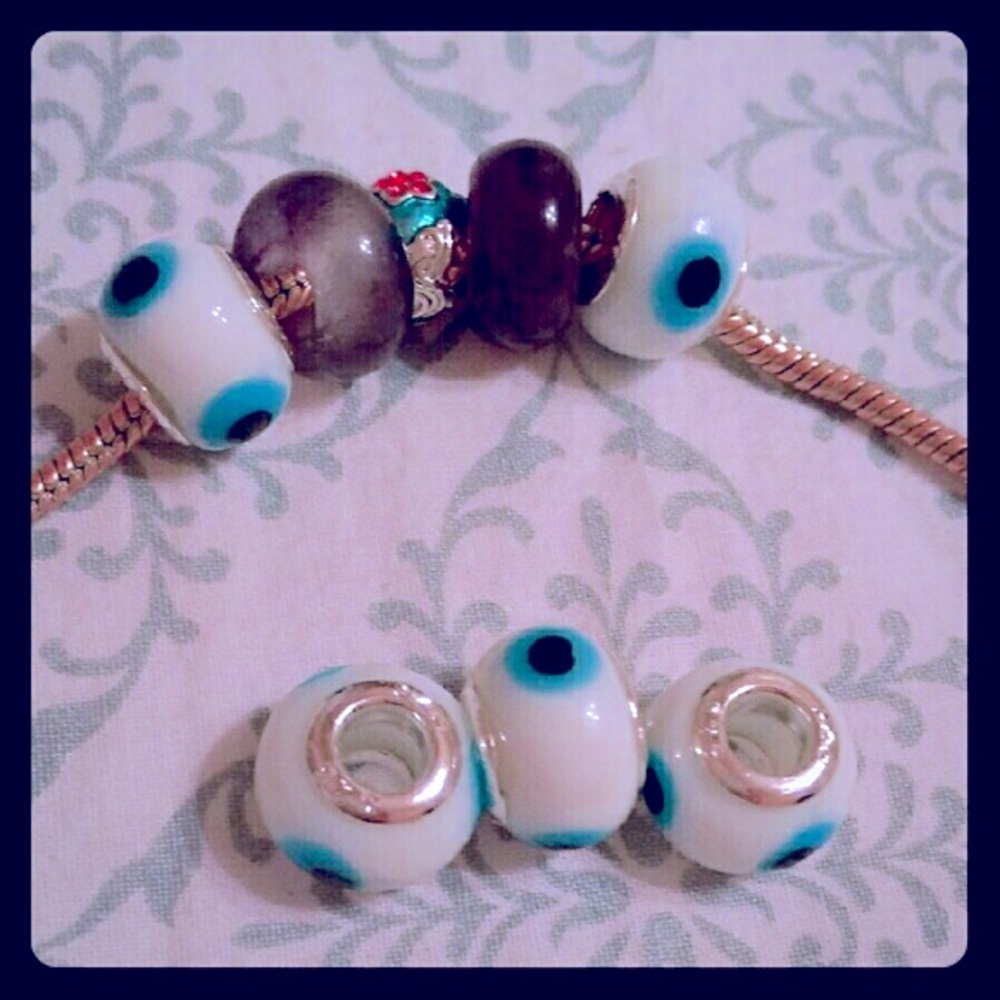 Murano glass lamp work bracelet charm